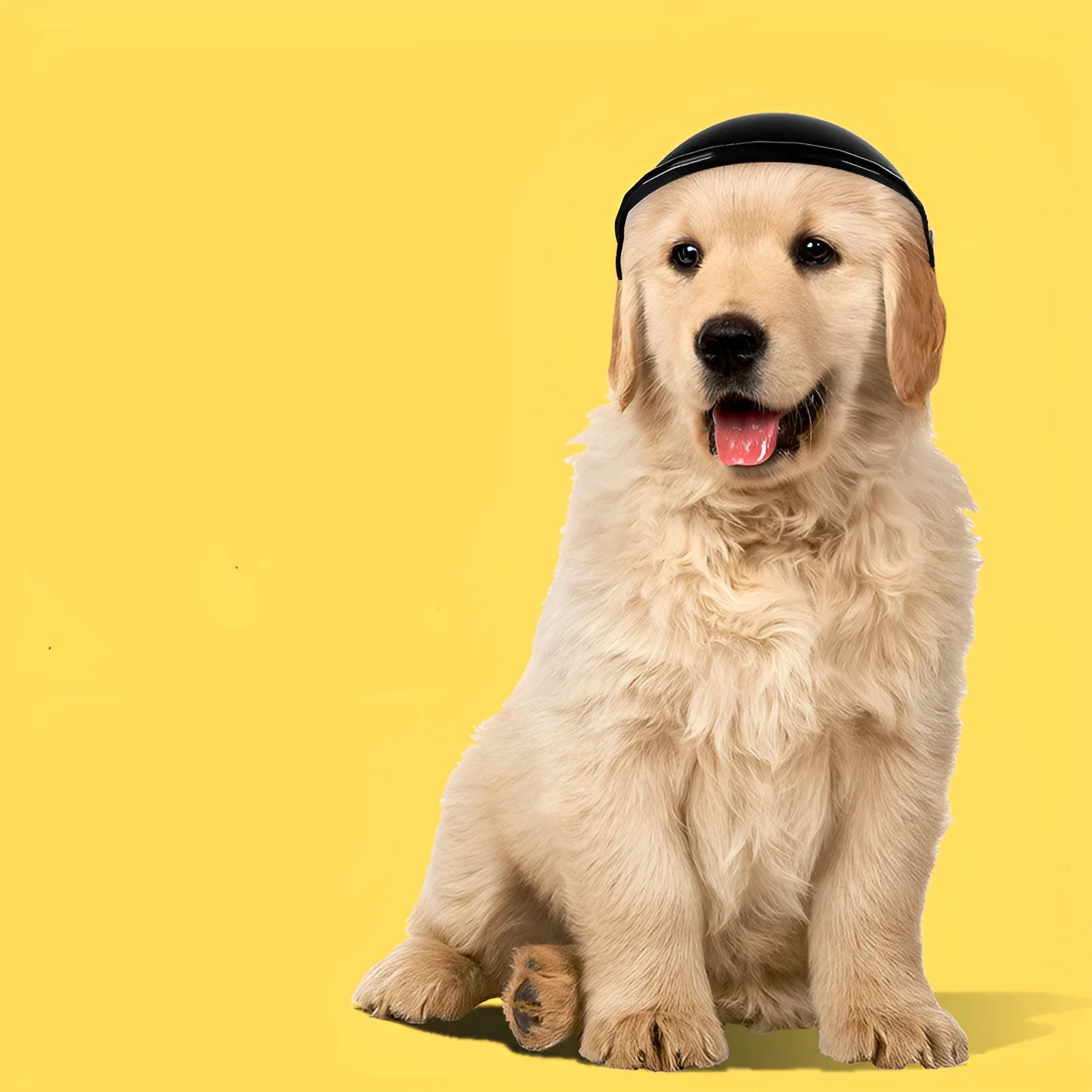 Small S size plastic pet helmet in pink, black, yellow, or green for dogs and cats