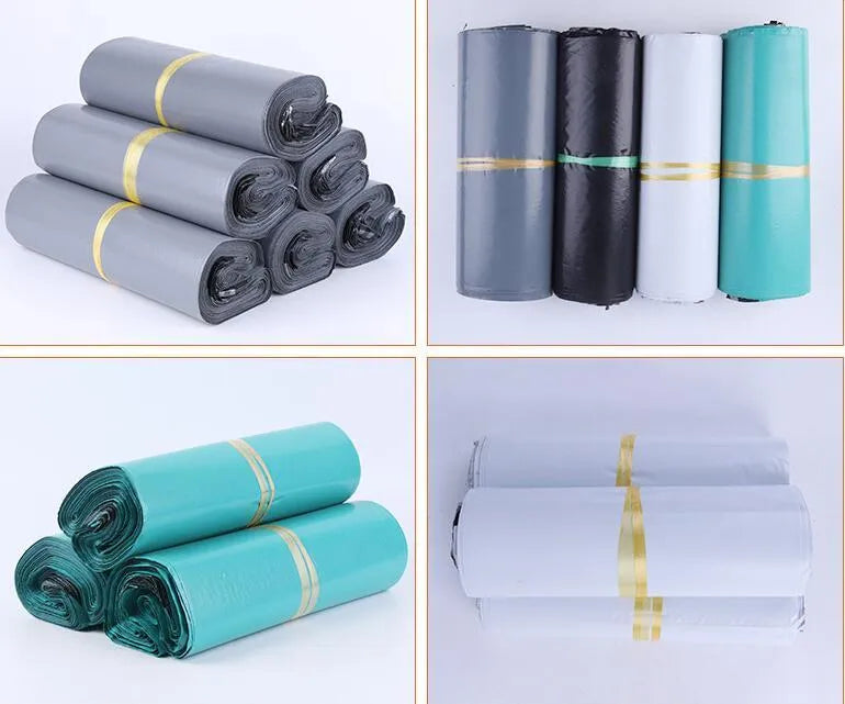 PE courier clothing bag with adhesive sealing in multiple colours and sizes