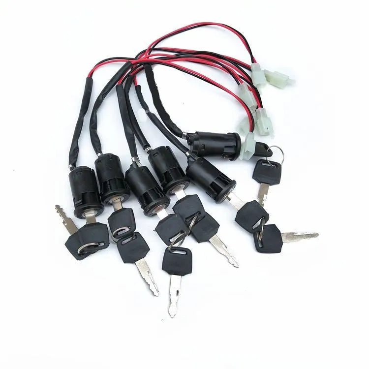 Waterproof electric car door lock with plastic housing and electrical connectors for automotive central locking systems