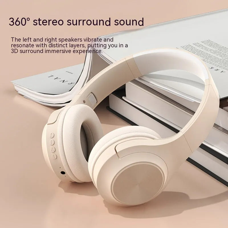 Wireless Bluetooth headset with charging bin in Ivory White colour