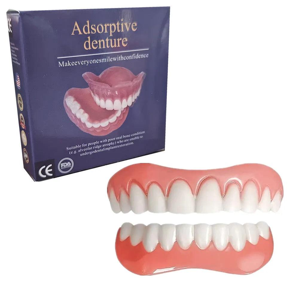 Silicone simulation smile dentures tooth socket in colour box packaging