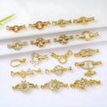 Small gold plated necklace clasp with electroplated finish for DIY jewellery projects