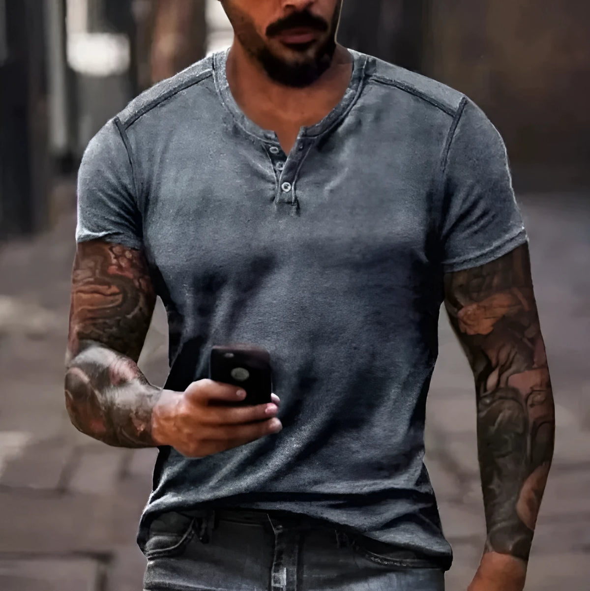 Men's short sleeve sport shirt with simple lapel button front in polyester bird eye cloth