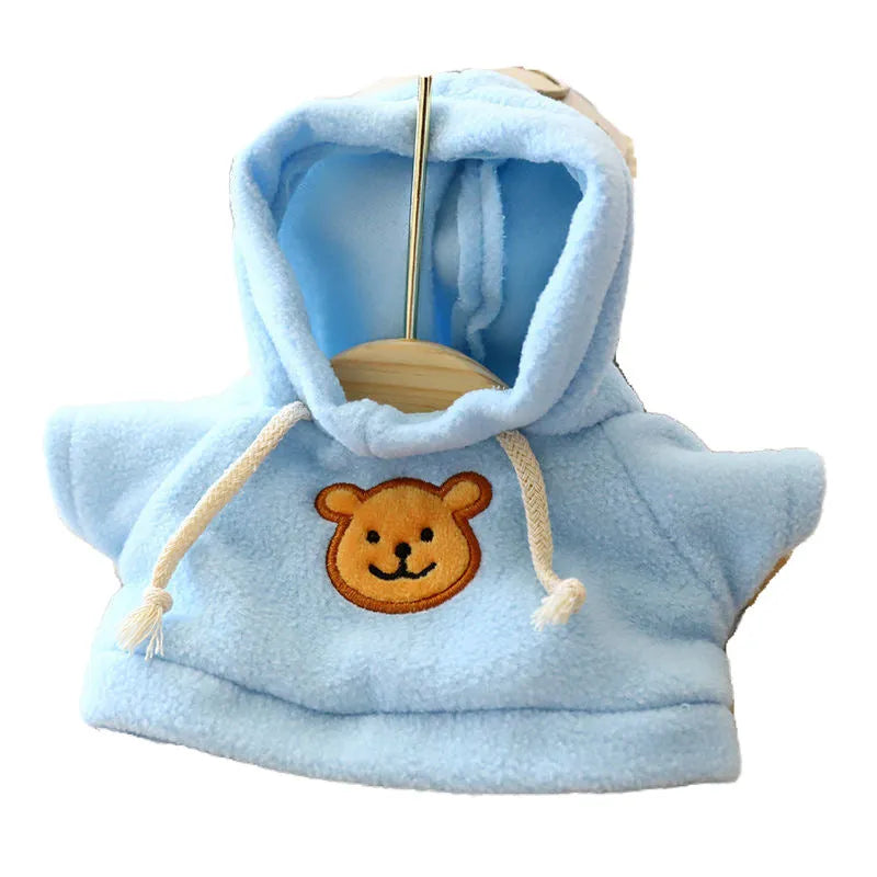 Cloth pet hoodie for small dog or cat in multiple colours including a grey bear pattern sweater.