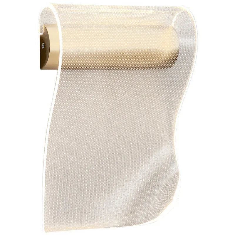 Adjustable bend wall lamp with acrylic shade in left and right bend configurations