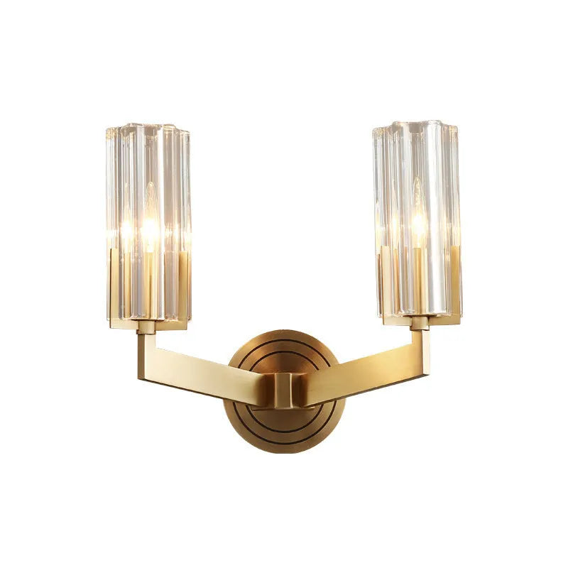 Modern minimalist copper wall lamp with single head design mounted on a wall.