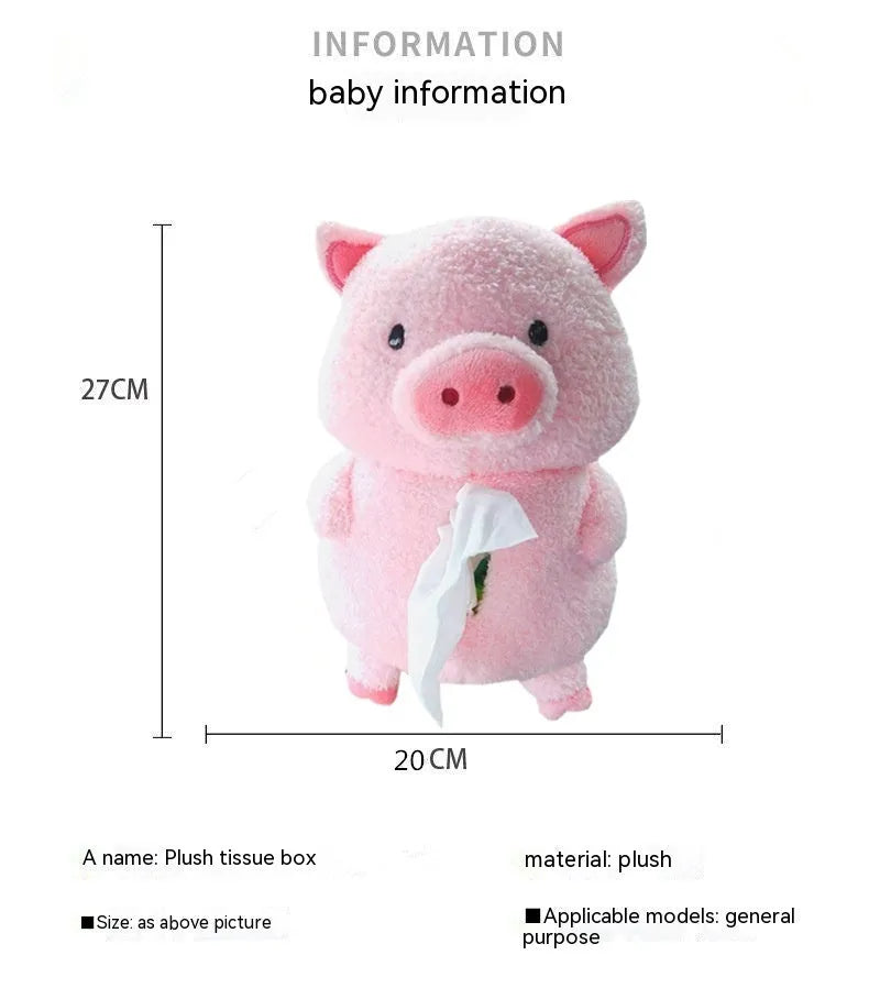 Plush lamb cartoon car tissue box for vehicle and home decoration with soft material