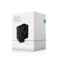 Twin tower CPU air cooler with digital temperature display in black colour