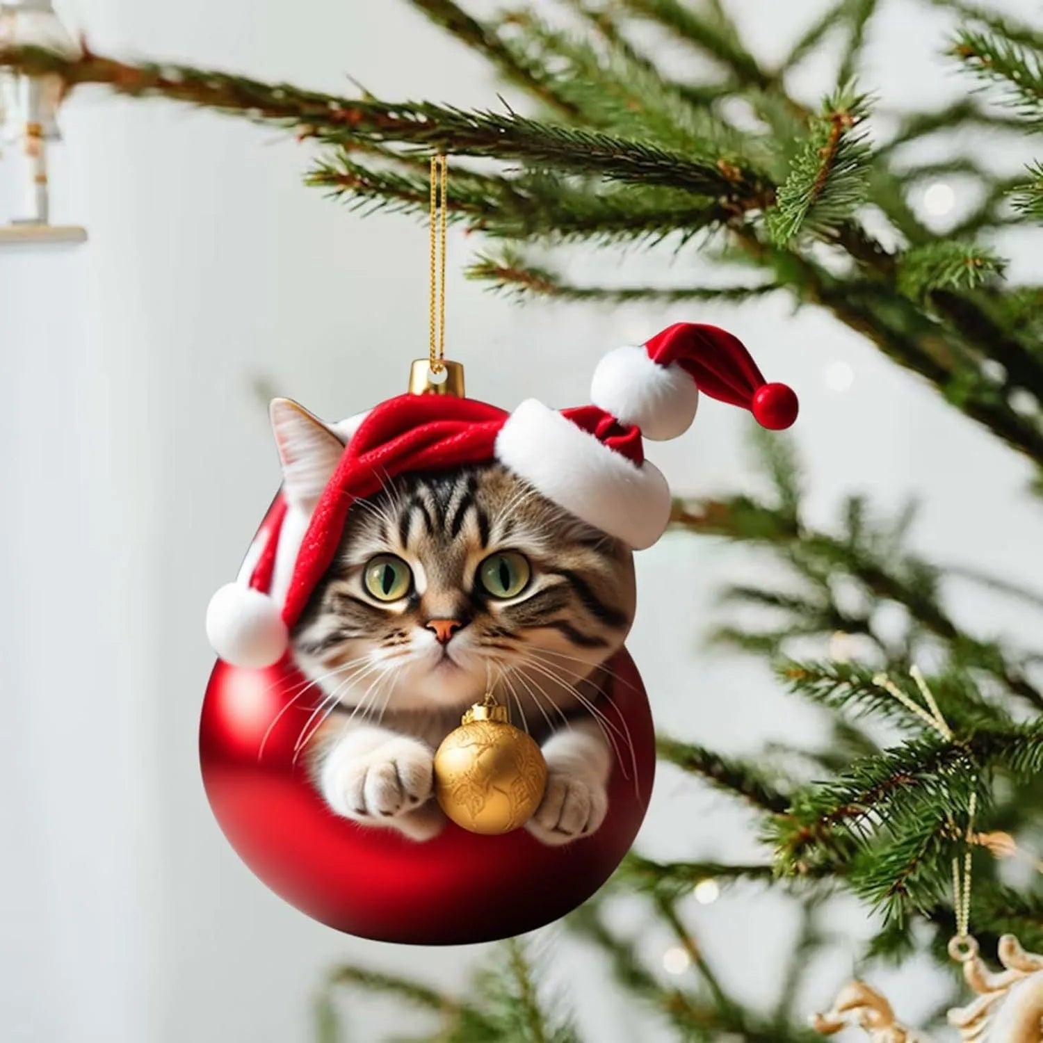 Christmas creative kitty car hanging ornament in acrylic material for vehicle interior decoration