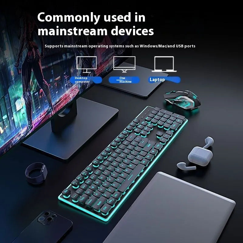 Wireless Bluetooth keyboard with mute button in compact 440mm design