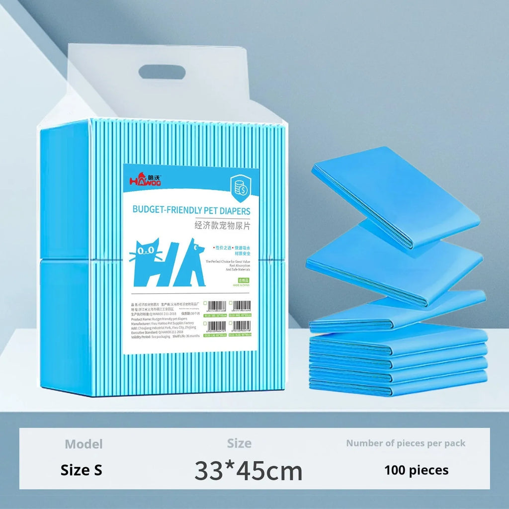Disposable dog urine pad absorbent deodorant training mat in sizes 33x45cm to 60x90cm