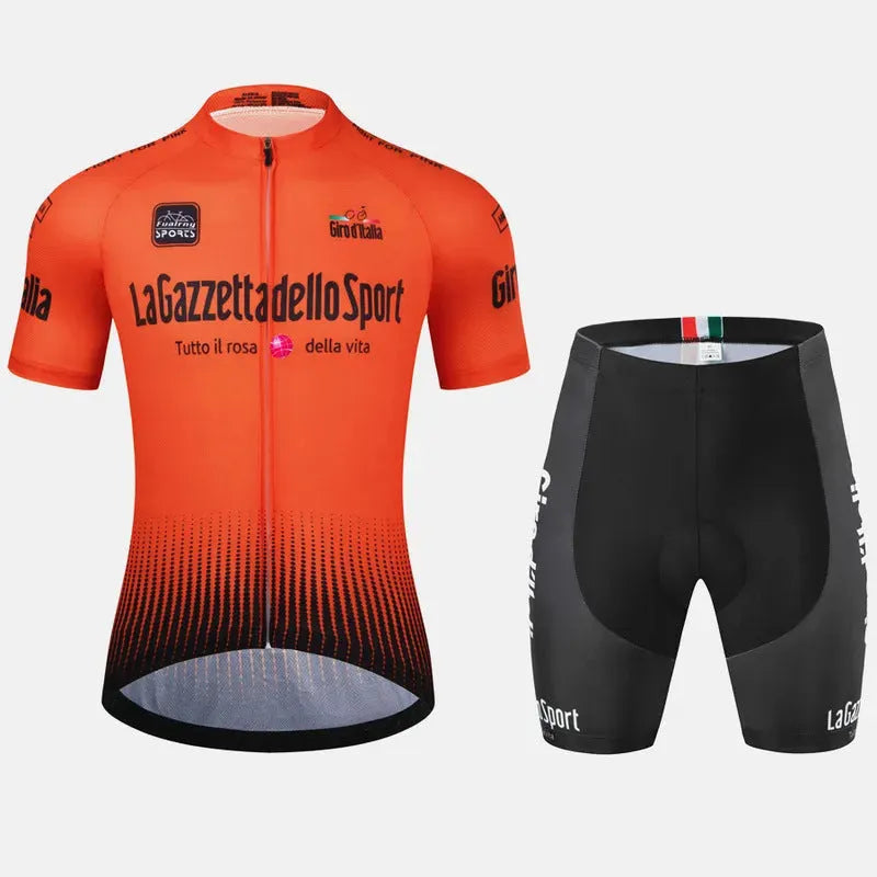 Short sleeve cycling suit in quick-drying polyester fabric for summer riding