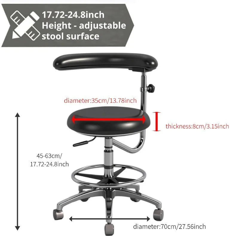 Black leather dental hospital chair with hydraulic height adjustment for clinical environments