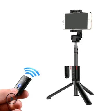 Bluetooth tripod selfie stick with aluminium telescopic rod and phone bracket