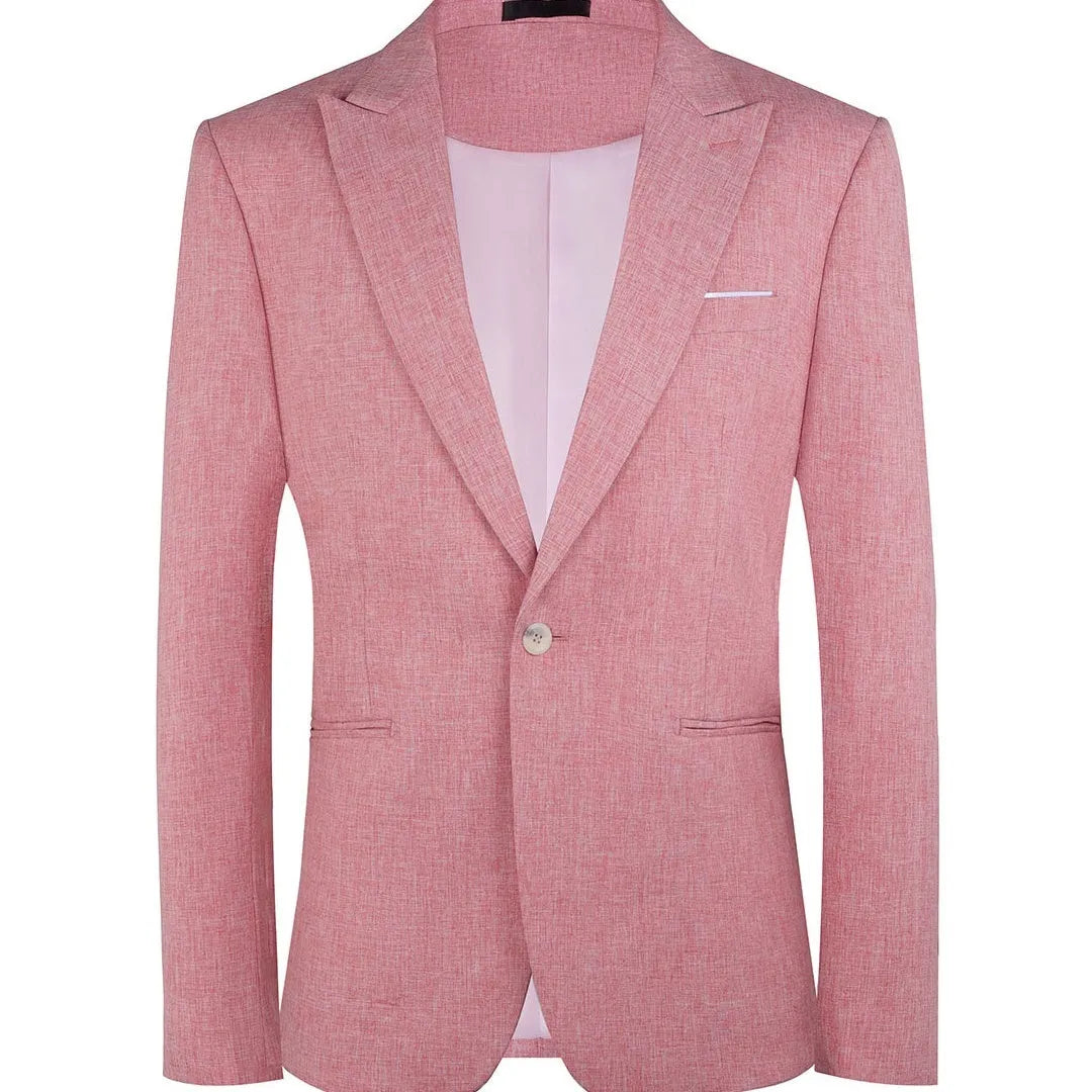 Men's western style suit jacket in pink and light blue colours with fashion city styling