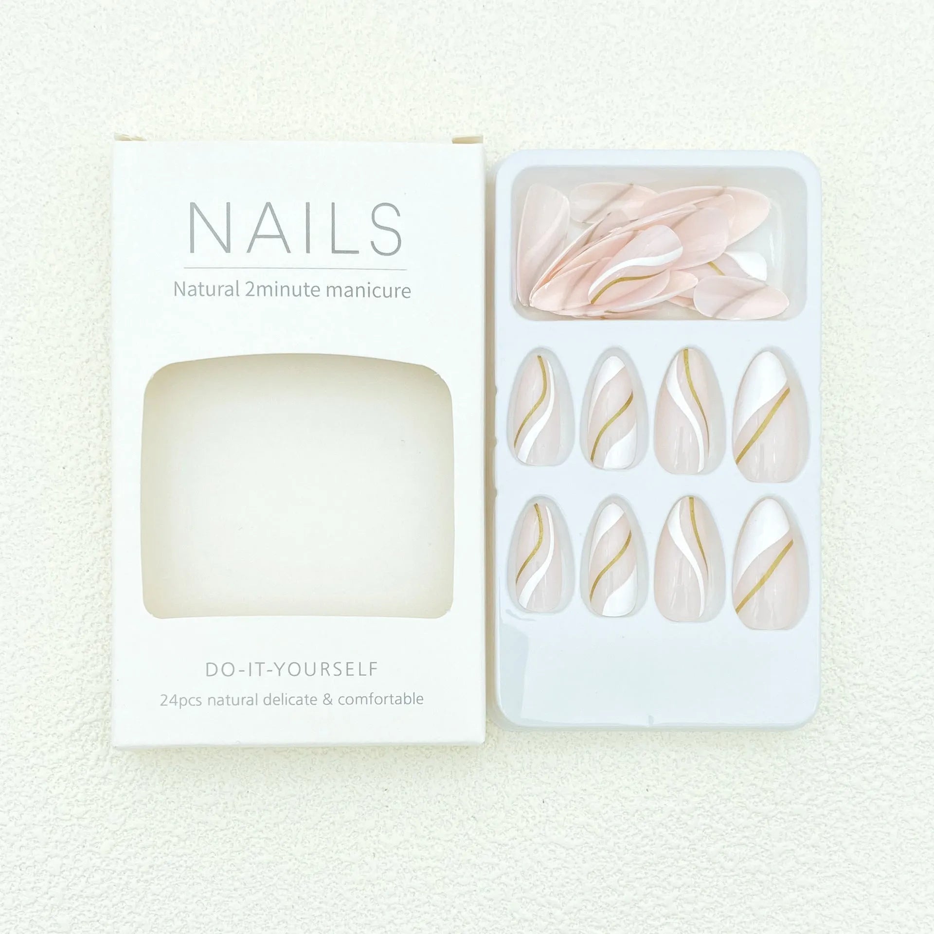Golden Lines plaid pattern wearable nail stickers with plastic armour backing