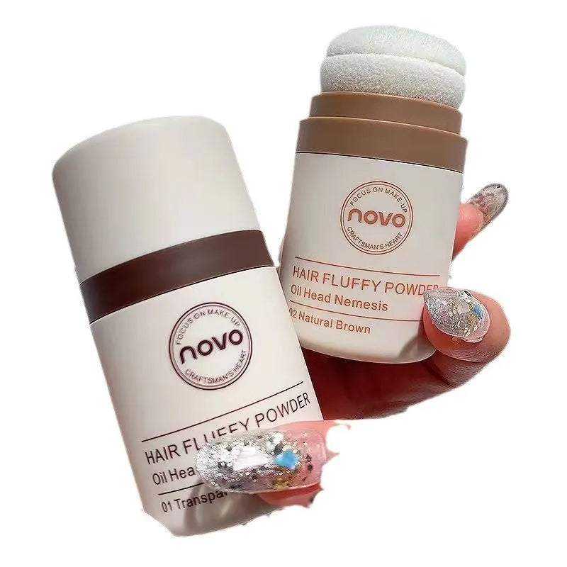 Veejaga mattifying oil control booster powder in a compact for face and bangs hairline application.