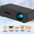 M100 mini home LED projector in black or white with remote control and 100-inch projection capability