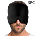 Black elastic gel eye mask for headache cold therapy relief
