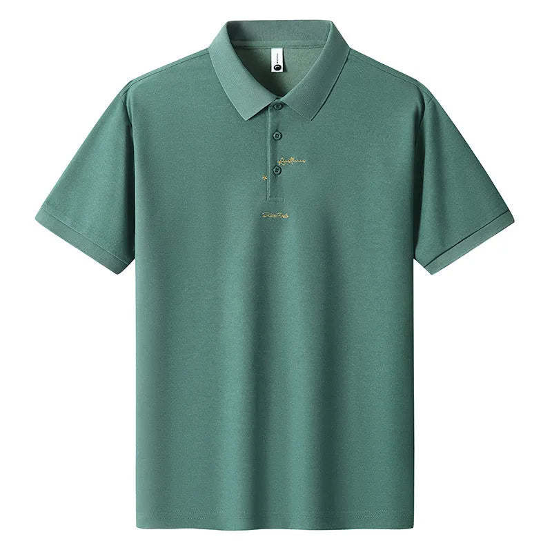 Men's casual cotton t-shirt in loose fit with short sleeves and letter pattern