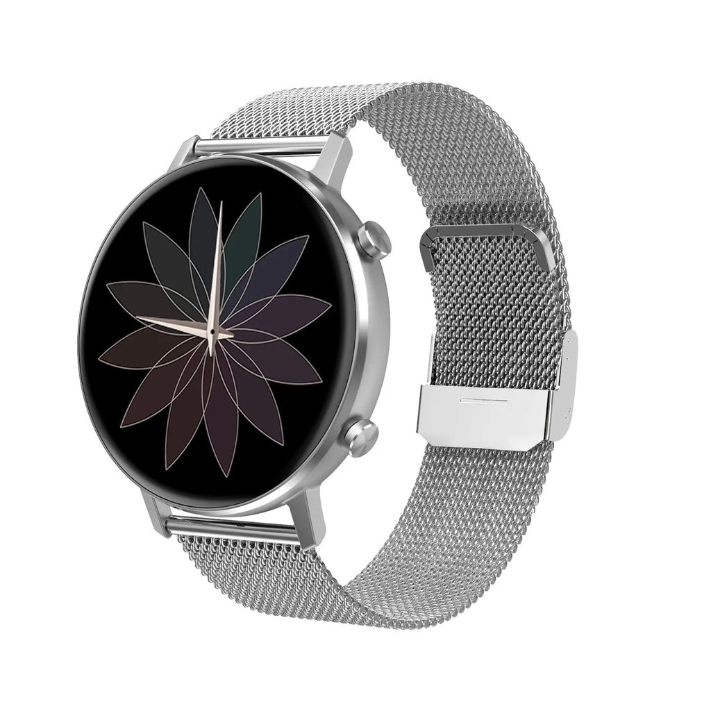 DT96 smart wristband with steel strap and 1.3 inch screen display