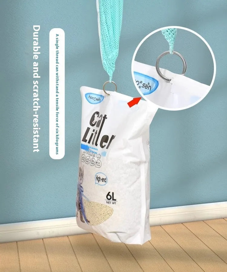 Upgraded fifth-generation cat grooming bag in grey and white colour with detachable lifting straps