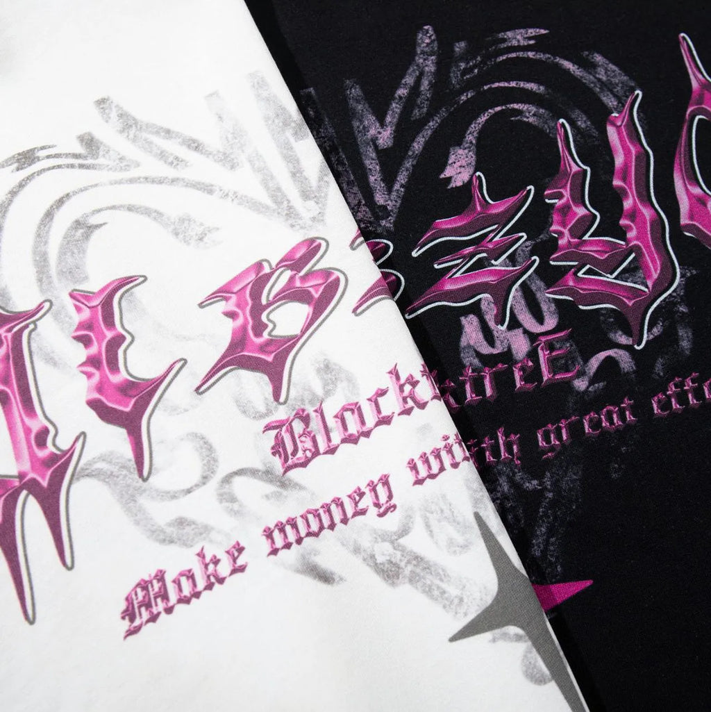 Men's white cotton t-shirt with retro design print showing loose fit and short sleeves