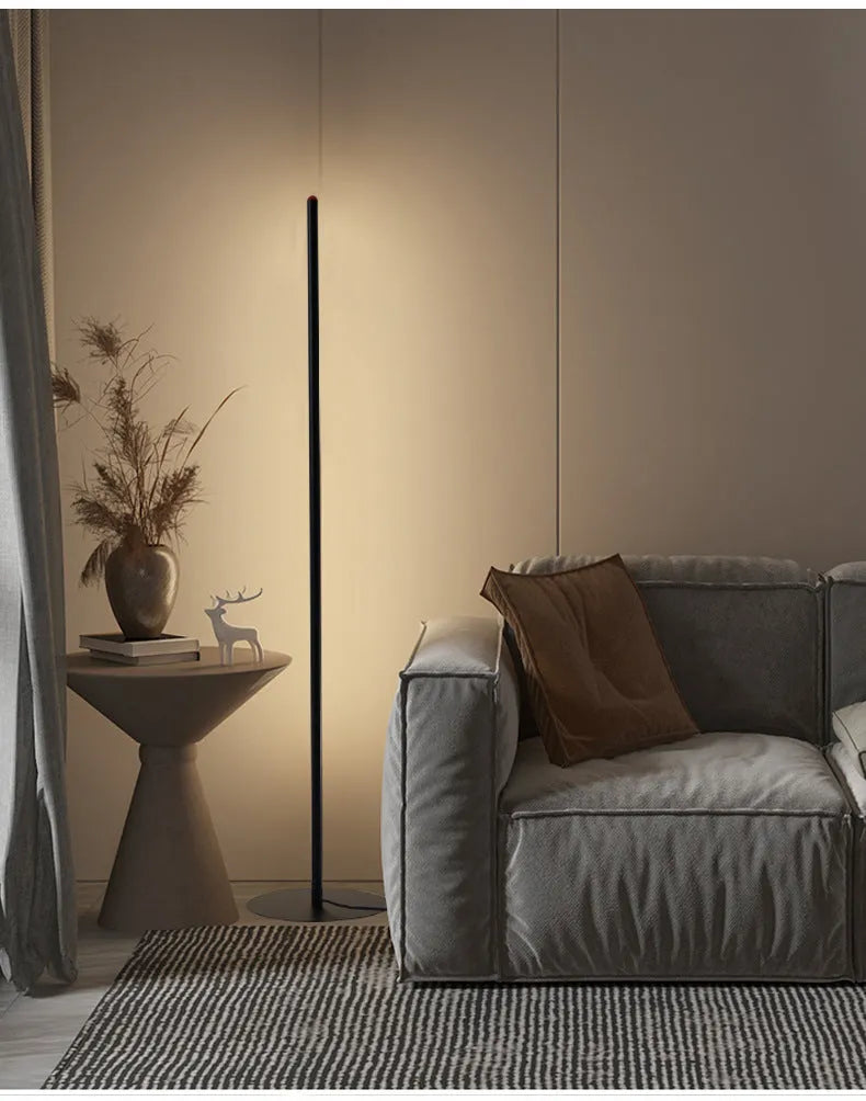 Vertical aluminium alloy floor lamp with modern simple design in three size options