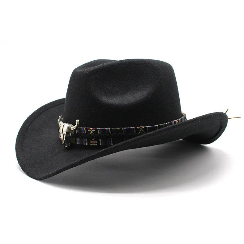 Western cowboy hat with bell crown in polyester fabric available in multiple colours for sun protection