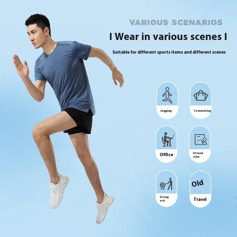 Men's solid colour polyester basketball shorts on a hanger, showing low-waist design.