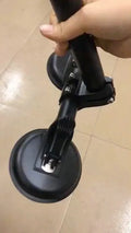 Black off-road car flagpole sucker base with round glass suction cup, showing ABS and rubber construction.