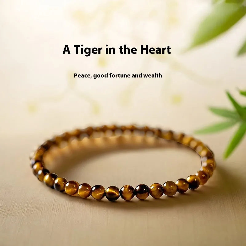 Tigereye stone bracelet geometric design new Chinese style with 4mm 6mm 8mm bead options