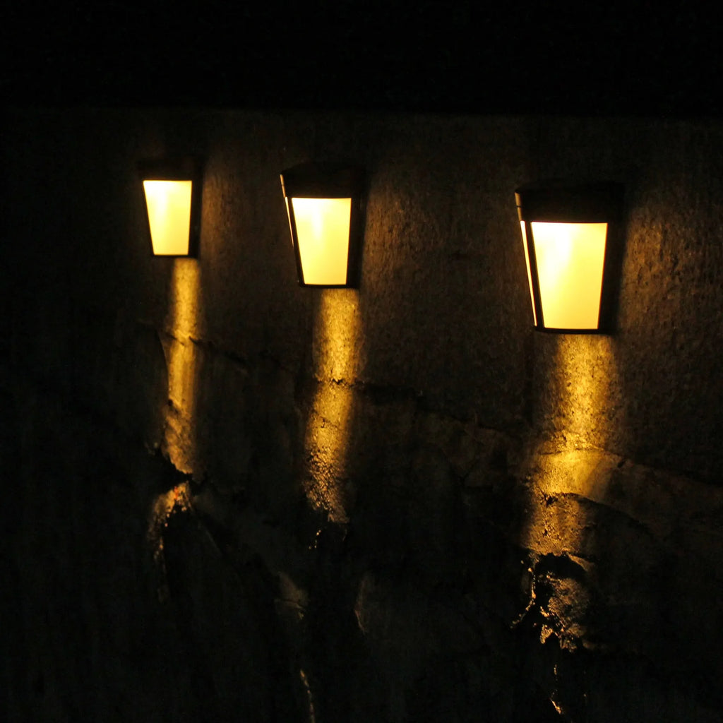 Solar wall lamp with 6 LED outdoor lights for garden courtyard waterproof IP65 rated