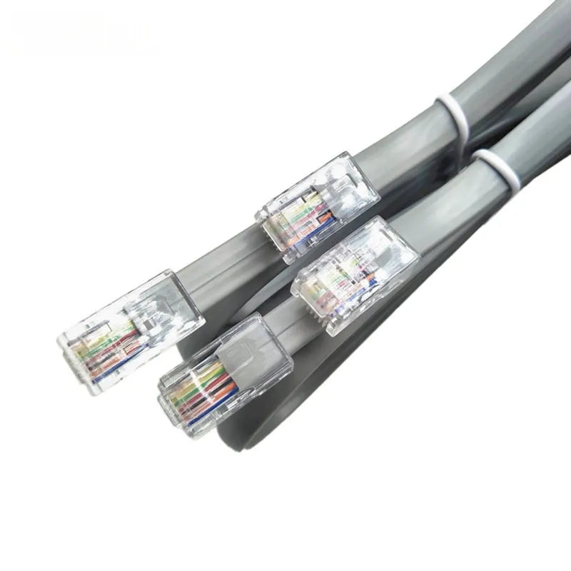 Silver grey CAT6 network cable with RJ-45 connectors, 2 metre length
