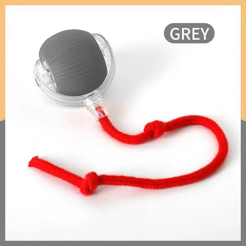 Silicone cat rolling ball toy in three colour options for self-play and feline entertainment