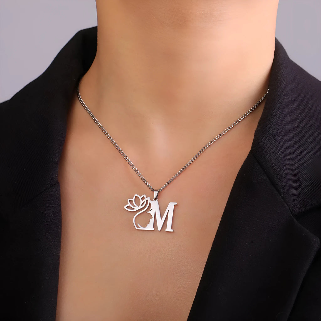 Stainless steel cross chain fashion necklace with an electroplated finish, shown with a single pendant.
