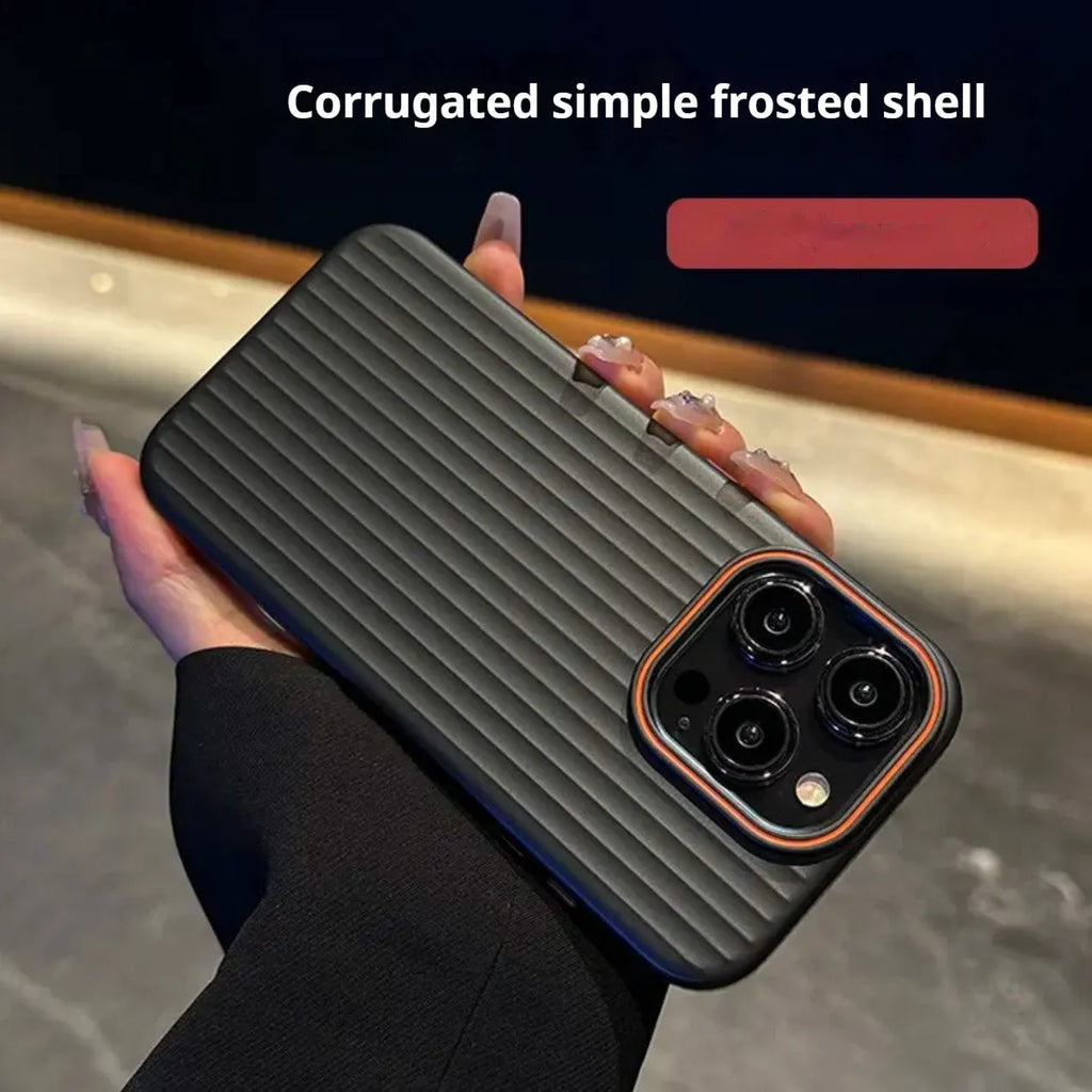 Anti-drop frosted PC half-pack phone case for iPhone in black, dark purple, gray, or silver.