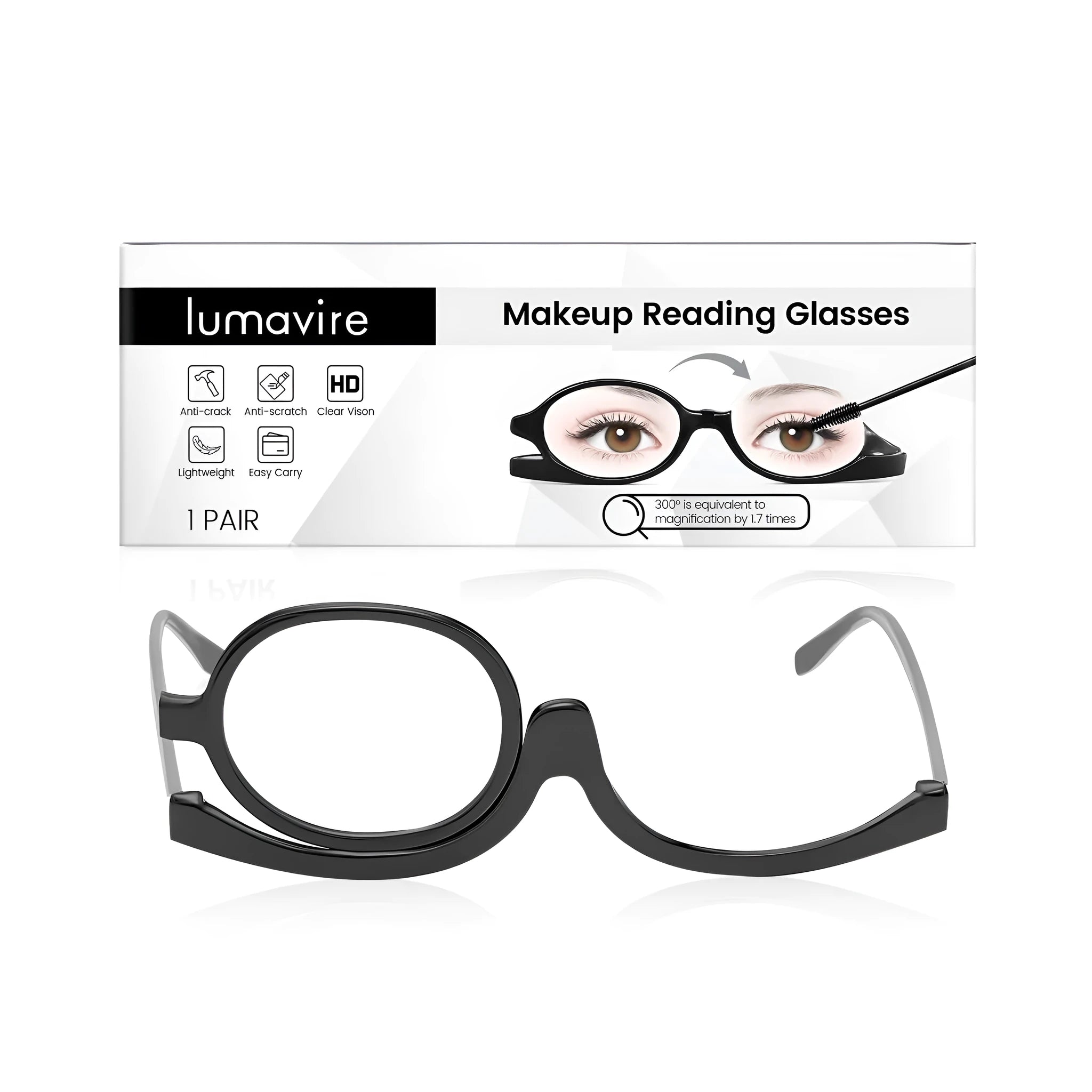 Makeup presbyopia glasses tool set with polycarbonate frame and acrylic lenses for detailed close-up work