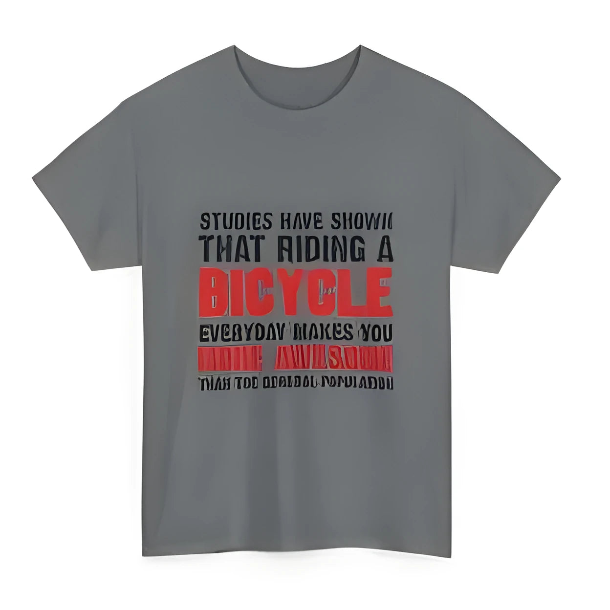 Grey women's short sleeve cotton t-shirt with printing pattern showing regular sleeves and pullover neckline