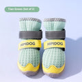 Summer dog shoes in Bondi Blue and Dean Green colours with cartoon design for paw protection