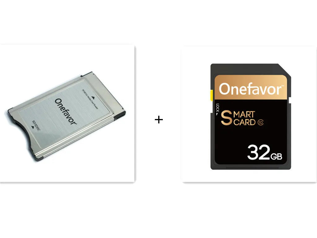 SD to PCMCIA adapter card with stainless steel housing and 32GB SD card for Mercedes-Benz vehicles