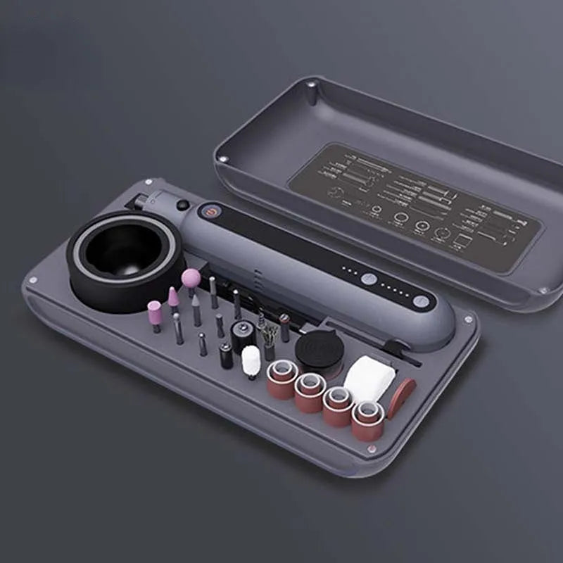 64W mini electric polishing and cutting machine set with lithium battery and five-speed control