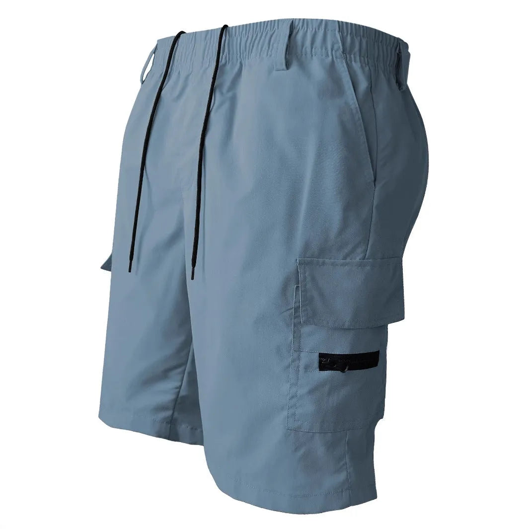 Loose straight casual polyester shorts in sporty design with micro elasticity fabric