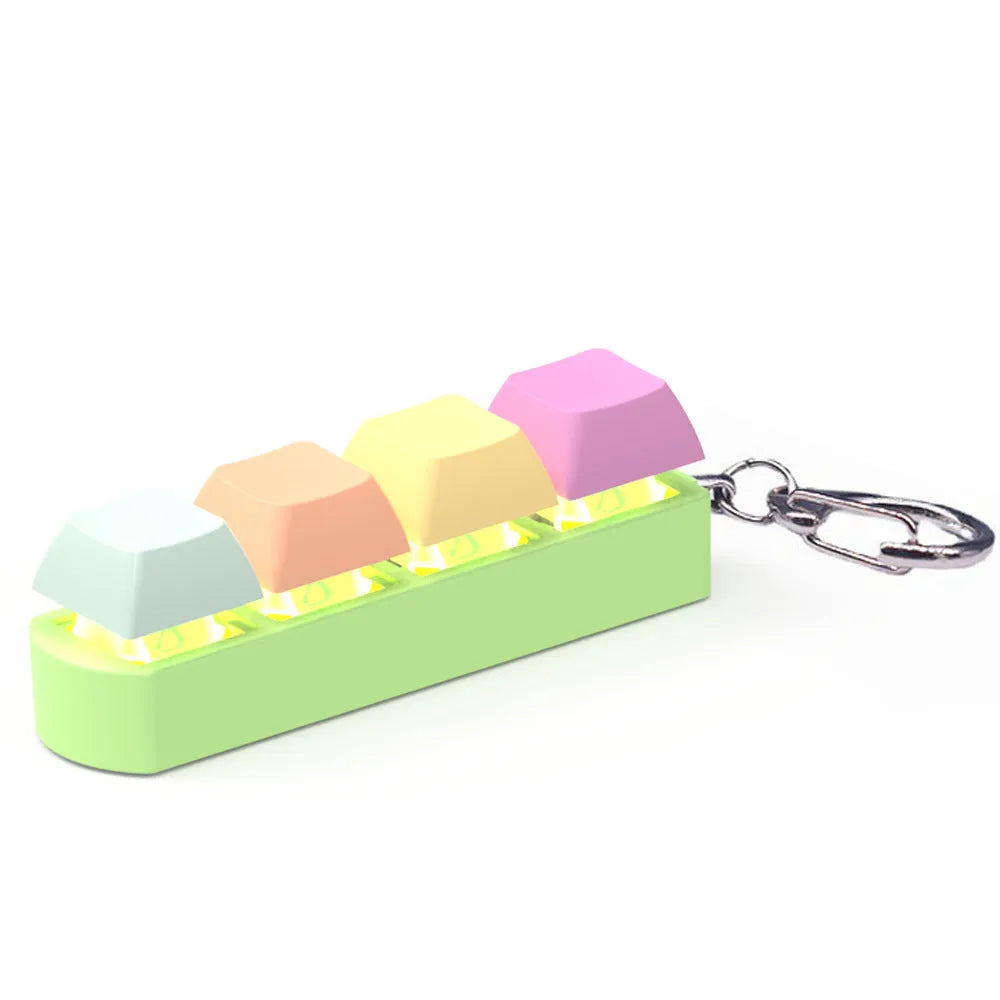 4-key keyboard switch shaft tester with transparent bottom shell showing switch sockets