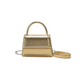 Retro PU leather crossbody bag in horizontal square shape with visible sewing lines