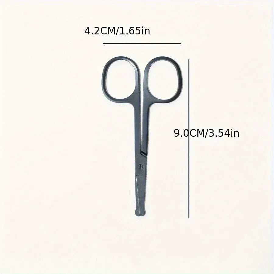 Black pet grooming brush with dual heads: soft bristles for eye cleaning and comb for hair removal