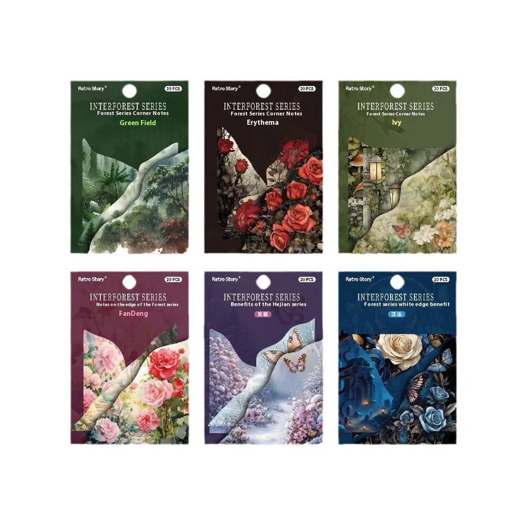 Set of creative paper bookmarks in six colours with modern design for office organisation