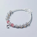 Moonstone handmade bracelet with crescent moon charm and adjustable extension chain.