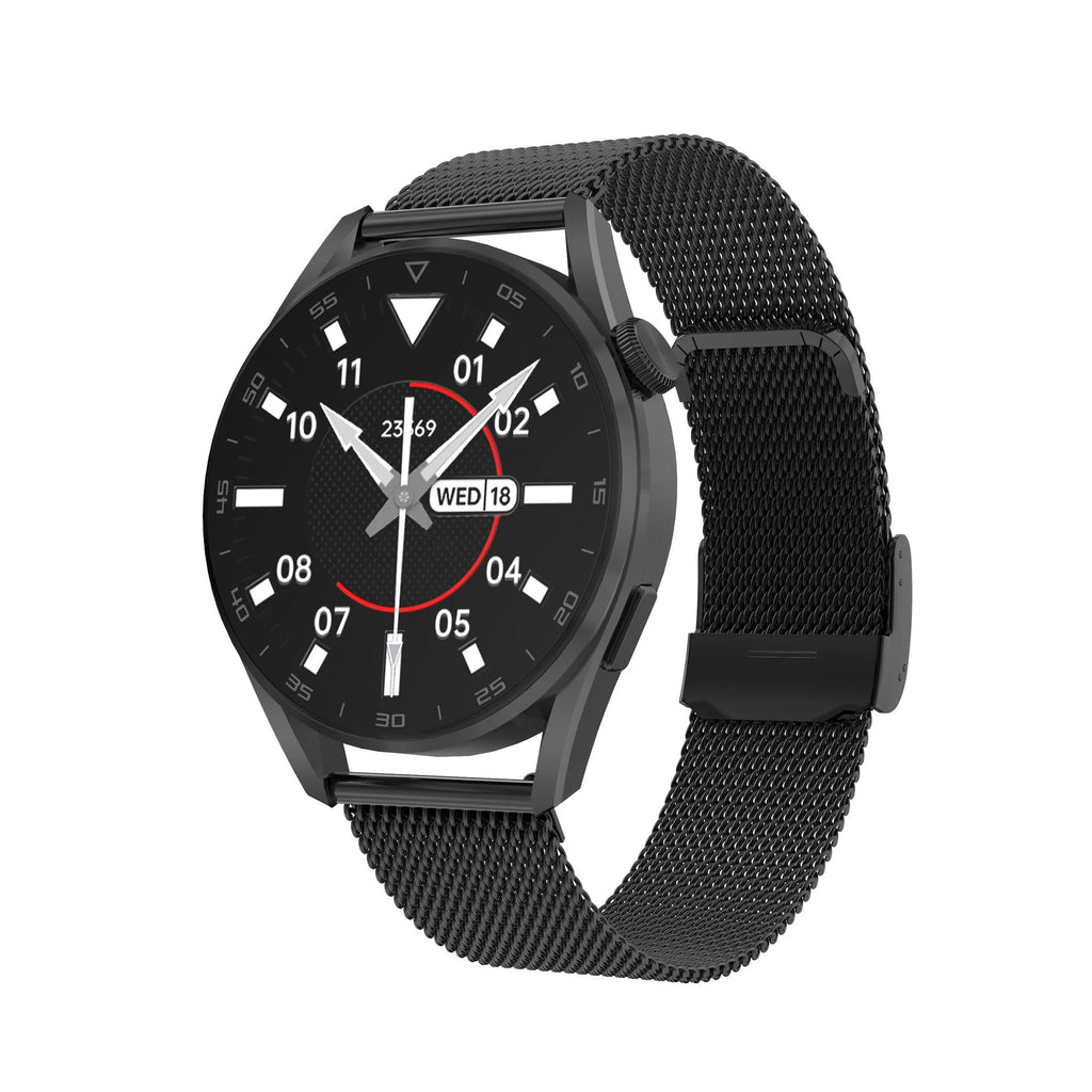 Smart watch with Bluetooth calling and QR code scanning on 1.3-inch IPS touch screen with metal wristband