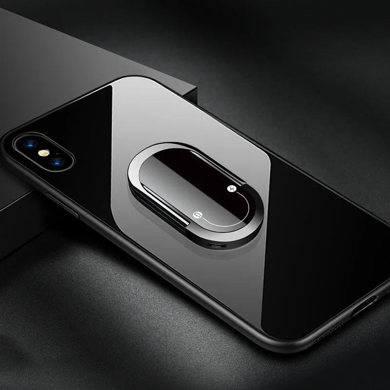 2 in 1 USB plasma lighter and mobile phone holder in aluminium alloy, black ice colour, with ring buckle and USB charging cable
